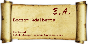 Boczor Adalberta névjegykártya
